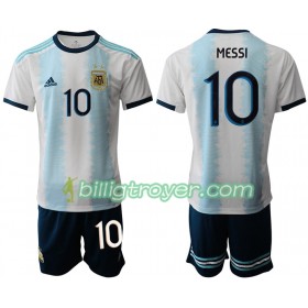 Billige Fotballdrakter Argentina MESSI 10 Barn Hjemmedraktsett Copa América 2019 Kortermet